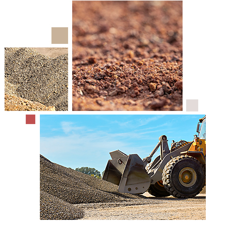 Materialverkauf: Split, Sand, Humus und Baustoffe